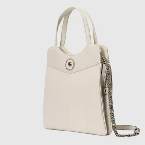 GUCCI Petite GG Medium Tote Bag - White Leather