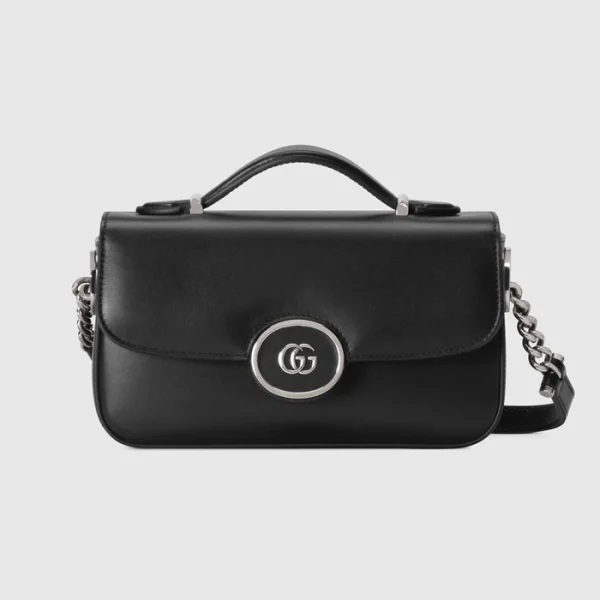 GUCCI Petite GG Mini Shoulder Bag - Black Leather