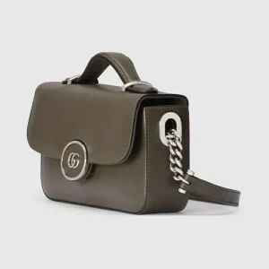 GUCCI Petite GG Mini Shoulder Bag - Brown Leather