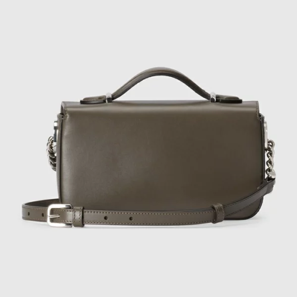GUCCI Petite GG Mini Shoulder Bag - Brown Leather
