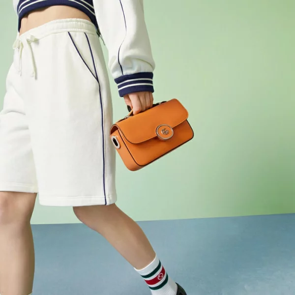 GUCCI Petite GG Mini Shoulder Bag - Orange Leather