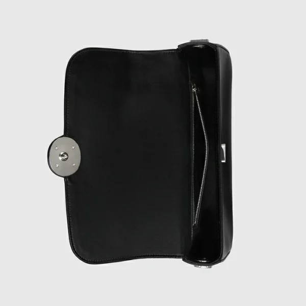 GUCCI Petite GG Small Shoulder Bag - Black Leather