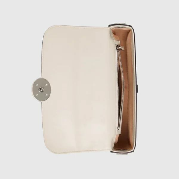 GUCCI Petite GG Small Shoulder Bag - White Leather