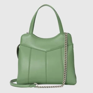 GUCCI Petite GG Small Tote Bag - Light Green Leather