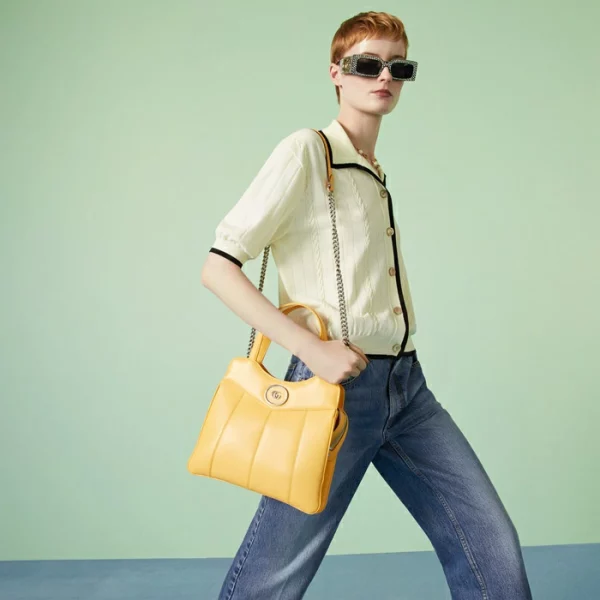 GUCCI Petite GG Small Tote Bag - Yellow Leather