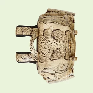 GUCCI Python Backpack With Double G - Beige And Black