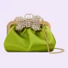 GUCCI Satin Handbag With Bow - Green