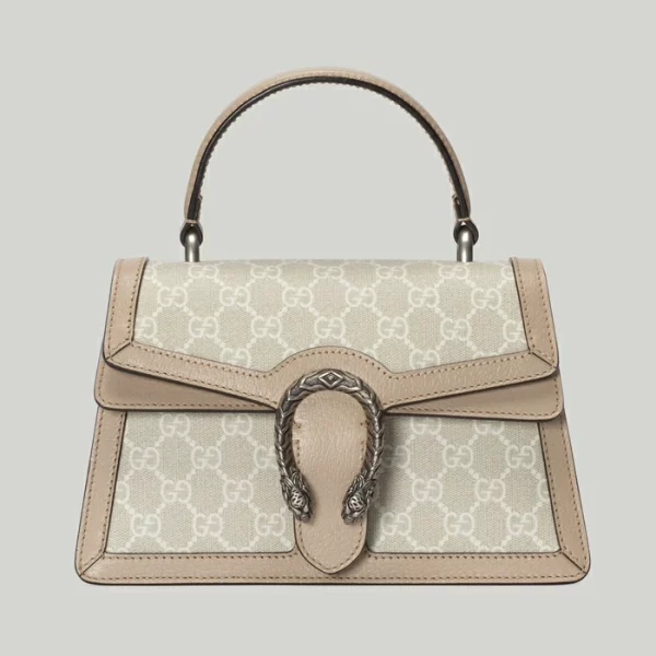 GUCCI Small Dionysus Top Handle Bag - Beige And White Supreme