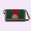 GUCCI Web Mini Bag With Double G - Green And Red Canvas